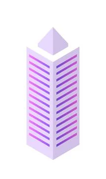 Isometric build. City object. House in 3d style. Vector illustration concept Stock Illustration