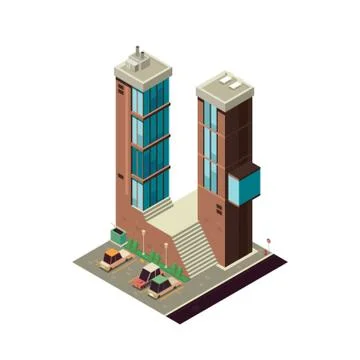 Isometric building alphabet U Ilustración de archivo
