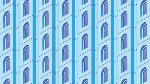 Isometric Building Facade Illustration Stock Illustration