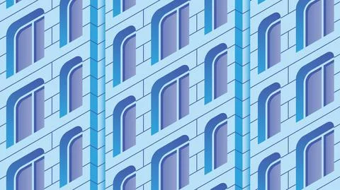 Isometric Building Facade Illustration Stock Illustration