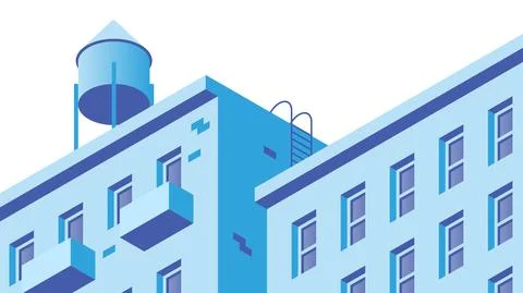 Isometric Building Facade Illustration Stock Illustration