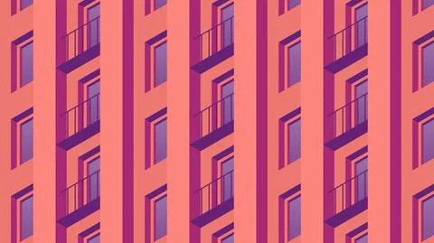 Isometric Building Facade Illustration Stock Illustration