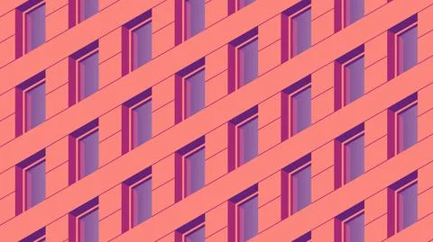 Isometric Building Facade Illustration Illustrazione stock