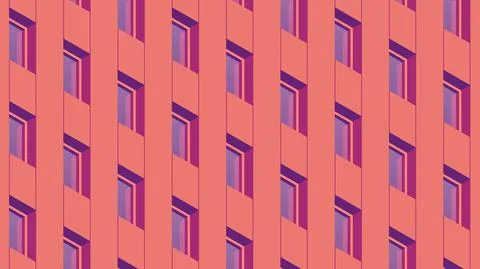 Isometric Building Facade Illustration Stock Illustration