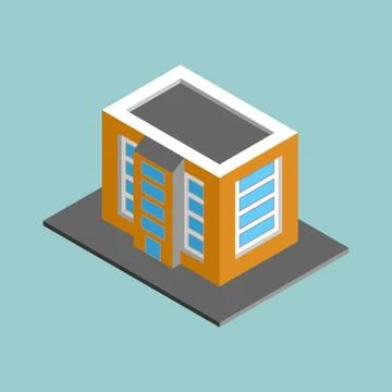 Isometric  building icon Stock Illustration