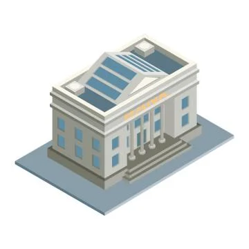 Isometric  building icon Stock Illustration