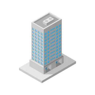 Isometric  building icon Stock Illustration