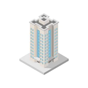 Isometric  building icon Stock Illustration