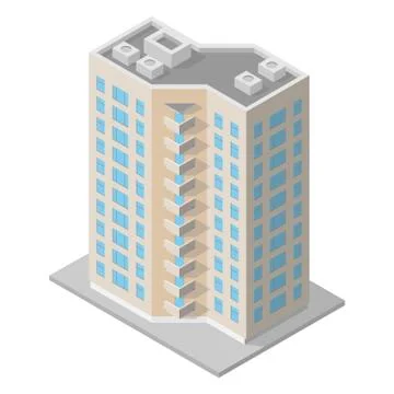 Isometric  building icon Stock Illustration