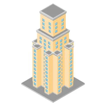 Isometric  building icon Stock Illustration