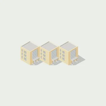 Isometric  building icon Stock Illustration