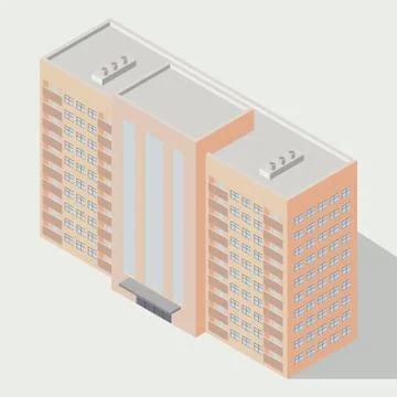 Isometric  building icon Stock Illustration