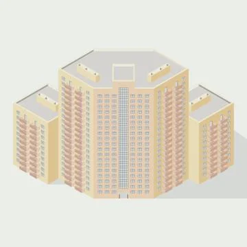 Isometric  building icon Stock Illustration