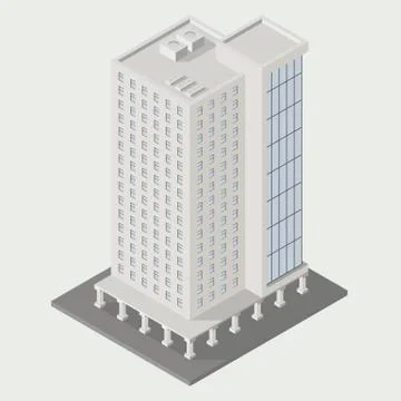 Isometric  building icon Stock Illustration