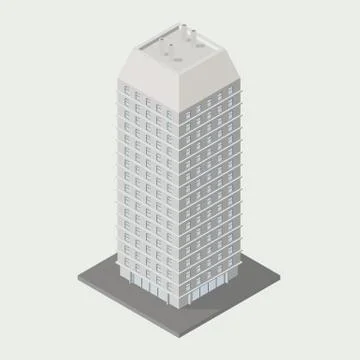 Isometric  building icon Stock Illustration