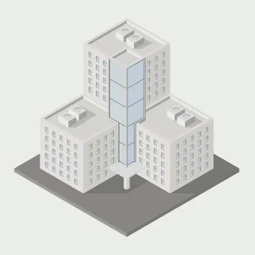 Isometric  building icon Stock Illustration