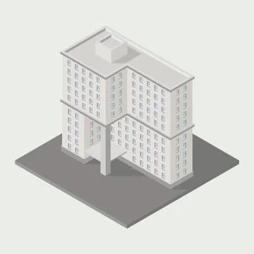 Isometric  building icon Stock Illustration