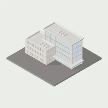 Isometric  building icon Stock Illustration