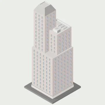 Isometric  building icon Stock Illustration