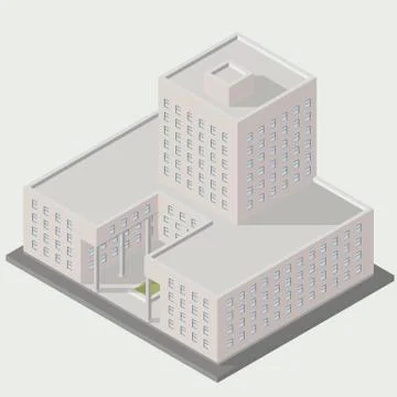 Isometric  building icon Stock Illustration