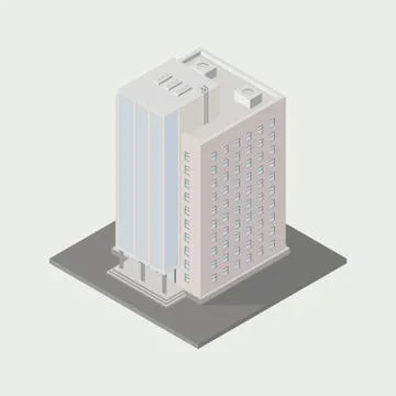 Isometric  building icon Stock Illustration