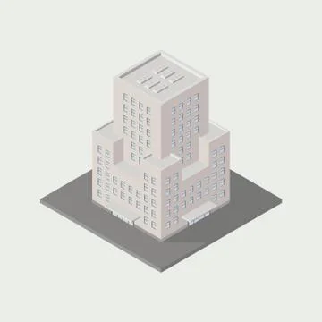 Isometric  building icon Stock Illustration