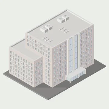 Isometric  building icon Stock Illustration