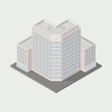 Isometric  building icon Stock Illustration