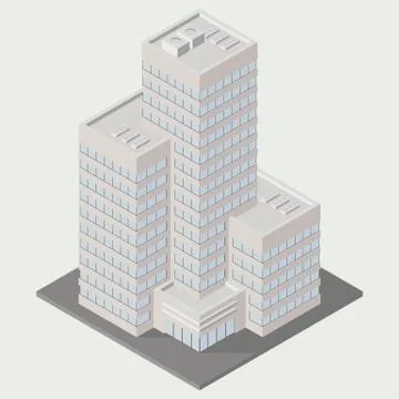 Isometric  building icon Stock Illustration