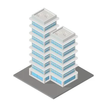 Isometric  building icon Stock Illustration