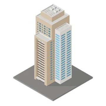 Isometric  building icon Stock Illustration