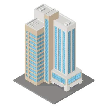 Isometric  building icon Stock Illustration