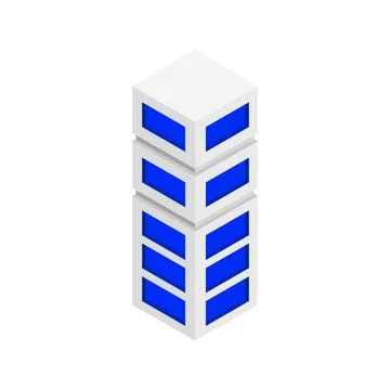 Isometric building illustrated on background Stock Illustration