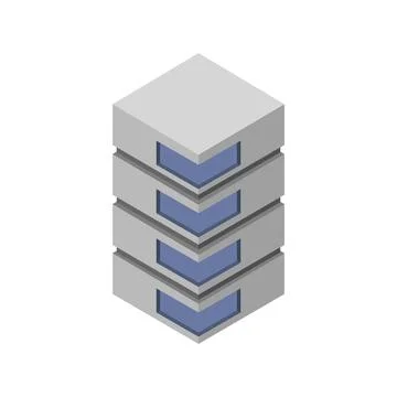 Isometric building illustrated on background 库存插图
