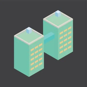 Isometric building Ilustración de archivo
