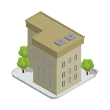 Isometric building Ilustración de archivo
