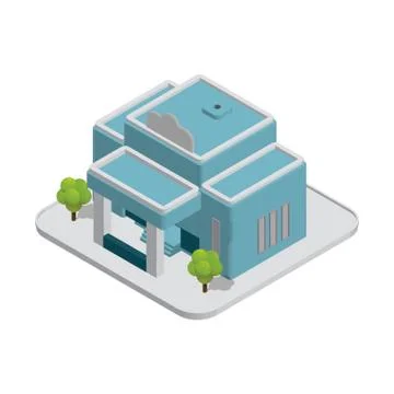 Isometric building Ilustración de archivo