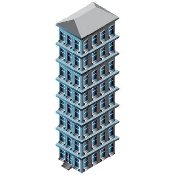 Isometric building Ilustración de archivo