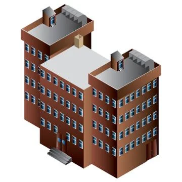 Isometric building Ilustración de archivo