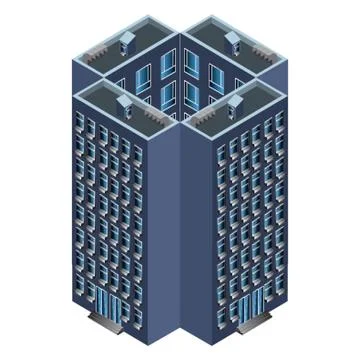 Isometric building Ilustración de archivo
