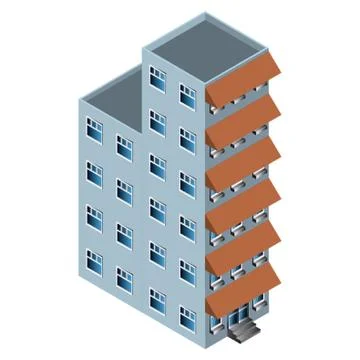 Isometric building Ilustración de archivo