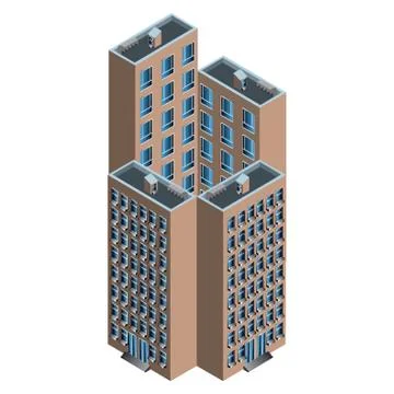 Isometric building Ilustración de archivo