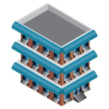 Isometric building Ilustración de archivo