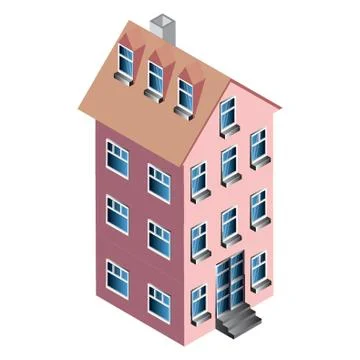 Isometric building Ilustración de archivo