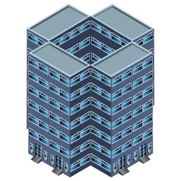 Isometric building Ilustración de archivo
