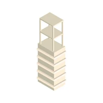 Isometric building under construction illustrated on background Stock Illustration