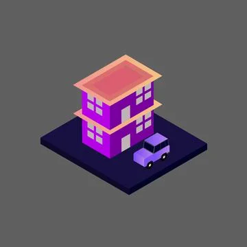 Isometric building vector Stock Illustration