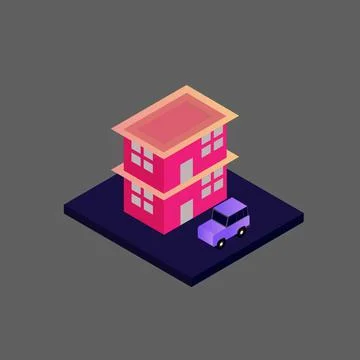 Isometric building vector Stock Illustration