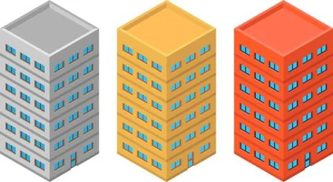 Isometric Buildings Stock Illustration