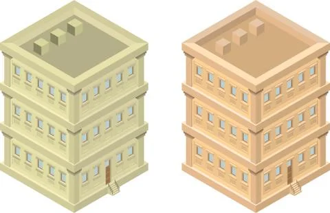 Isometric Buildings Stock Illustration
